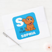 Sticker Carré S est pour Snuffleupagus | Ajouter Votre Nom (Enveloppe)