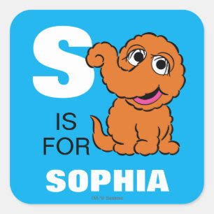 Sticker Carré S est pour Snuffleupagus Ajoutez votre nom