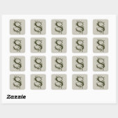 Sticker Carré S Monogramme botanique (Feuille)