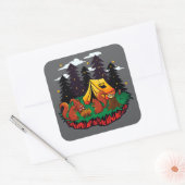Sticker Carré S’more Fun With This Camping Squirrel (Enveloppe)