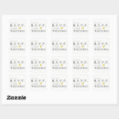 Sticker Carré S.V.P. Elegant Mariage Invitation (Feuille)