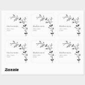 Sticker Carré Sa Faveur Favorite Meandering Vine Wedding (Feuille)