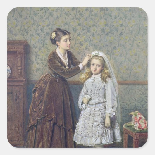 Sticker Carré Sa première communion (Devant)