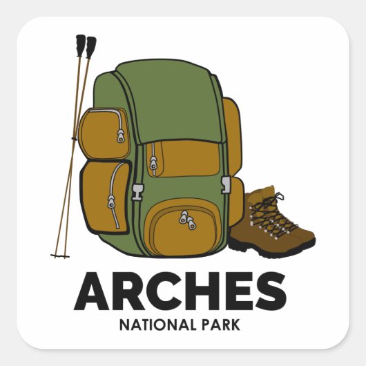 Sticker Carré Sac à dos du parc national Arches (Devant)