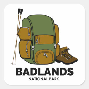Sticker Carré Sac à dos du parc national Badlands
