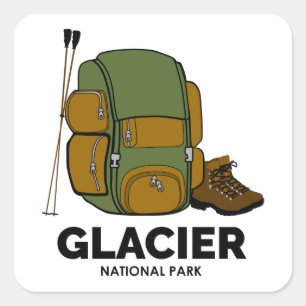 Sticker Carré Sac à dos du parc national du Glacier