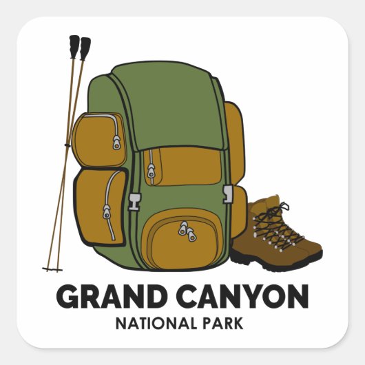 Sticker Carré Sac à dos du parc national du Grand Canyon (Devant)