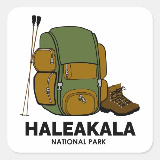 Sticker Carré Sac à dos du parc national Haleakala (Devant)