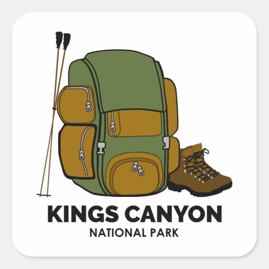 Sticker Carré Sac à dos du parc national Kings Canyon (Devant)
