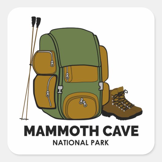 Sticker Carré Sac à dos du parc national Mammoth Cave (Devant)