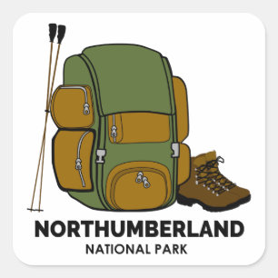 Sticker Carré Sac à dos du parc national Northumberland