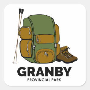 Sticker Carré Sac à dos du parc provincial Granby