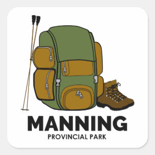 Sticker Carré Sac à dos du parc provincial Manning