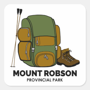 Sticker Carré Sac à dos du parc provincial Mount Robson