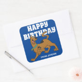 Sticker Carré Sac à queue Scooby-Doo | Joyeux anniversaire (Enveloppe)
