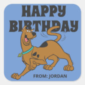 Sticker Carré Sac à queue Scooby-Doo | Joyeux anniversaire (Devant)