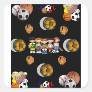 Sticker Carré Sac cadeau Football Sports