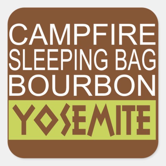 Sticker Carré Sac couché de feu Bourbon Yosemite (Devant)