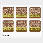 Sticker Carré Sac couché de feu Bourbon Yosemite (Feuille)