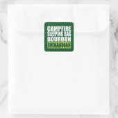 Sticker Carré Sac couché de feu de camp Bourbon Shenandoah (Sac)