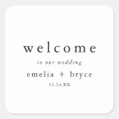 Sticker Carré Sac d'accueil pour Mariage rustique neutre unique  (Devant)
