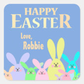 Sticker Carré Sac de traitement de Pâques personnalisé (Devant)