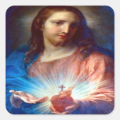 Sticker Carré Sacré Coeur de Jésus (Devant)