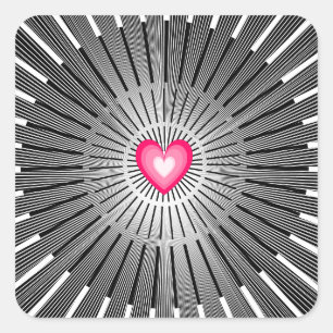 Sticker Carré Sacred Heart personnalisable - Grey & White Cool R