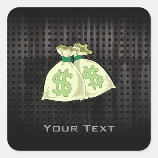 Sticker Carré Sacs monétaires ; robustes (Devant)