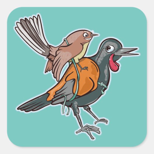 Sticker Carré Saddleback et fantastique (Devant)