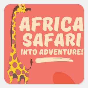Sticker Carré Safari Afrique dans l'aventure !