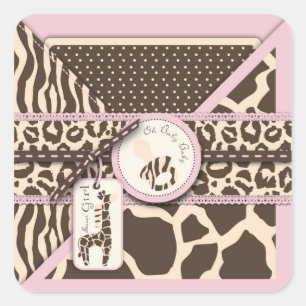 Sticker Carré Safari Girl