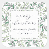 Sticker Carré Sage d'hiver | Joyeux Noël personnalisé (Devant)