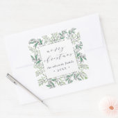 Sticker Carré Sage d'hiver | Joyeux Noël personnalisé (Enveloppe)