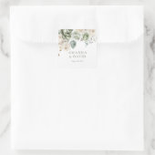 Sticker Carré Sage Green Botanical Mariage élégant (Sac)