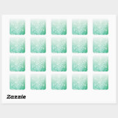 Sticker Carré Sage Green et blanc Noël Flocon de neige (Feuille)