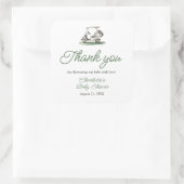 Sticker Carré Sage Green Frame Golf New to the Club Baby Shower (Sac)