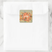 Sticker Carré Sage Green & Orange Citrouille Bounty Thanksgiving (Sac)