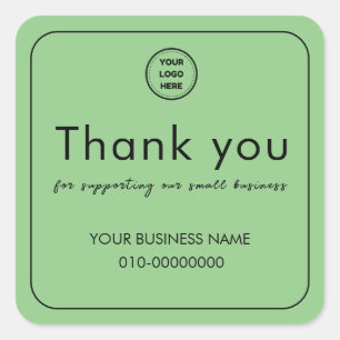 Sticker Carré Sage Merci de soutenir notre petite entreprise