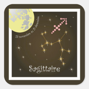 Sticker Carré Sagittaire 23 novembre au 21 décembre