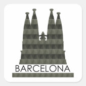 Sticker Carré Sagrada Familia Barcelona Skyline (Devant)