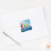 Sticker Carré Sailboat Race On High Seas (Enveloppe)