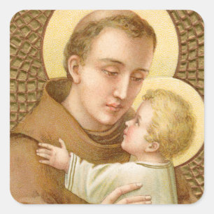 Sticker Carré Saint Antoine de Padoue et le Christ Enfant (JM 05