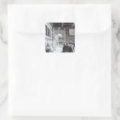 Sticker Carré Saint Benoît Prêcher dans le monastère (Sac)