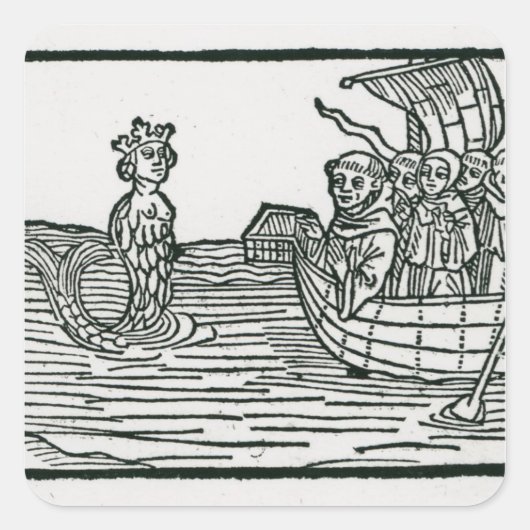 Sticker Carré Saint-Brendan et la sirène (Devant)