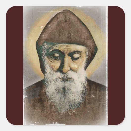 Sticker Carré Saint Charbel Portrait (Devant)