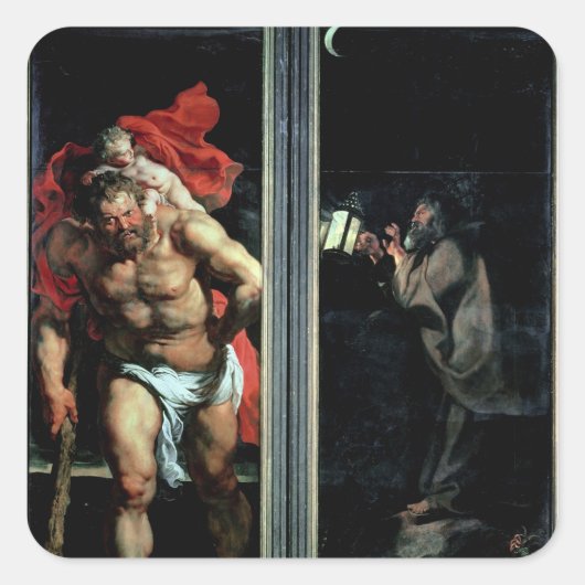 Sticker Carré Saint Christopher et l'ermite (Devant)