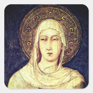 Sticker Carré Saint Clare d'Assise par Simone Martini