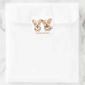 Sticker Carré Saint Corgi Chien Anniversaire Saint Valentin (Sac)