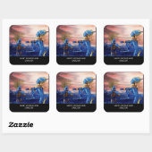 STICKER CARRÉ SAINT GEORGE ET ALIEN DRAGON (Feuille)